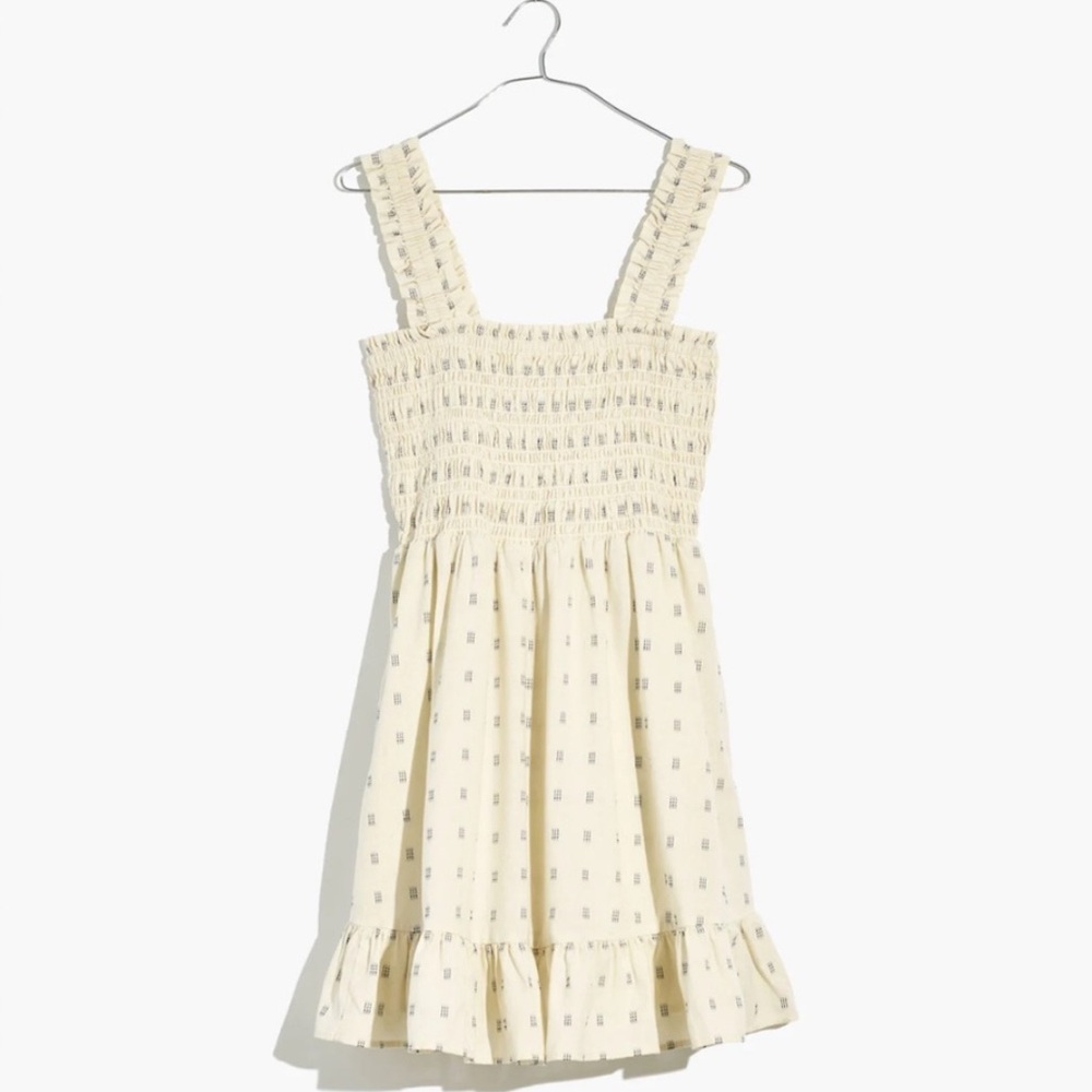 Madewell Lucie Smocked Tank Mini Dress 
in Textural Clipdot